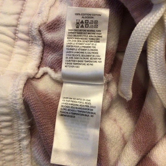 Lucky Brand Womens Mauve French Terry Drawstring Tie Dye Shorts Size Large - Picture 5 of 8